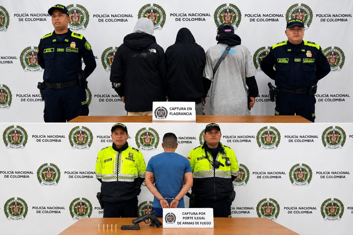 Cuatro capturados en Zipaquirá durante operativos por presunto hurto y porte ilegal de arma de fuego