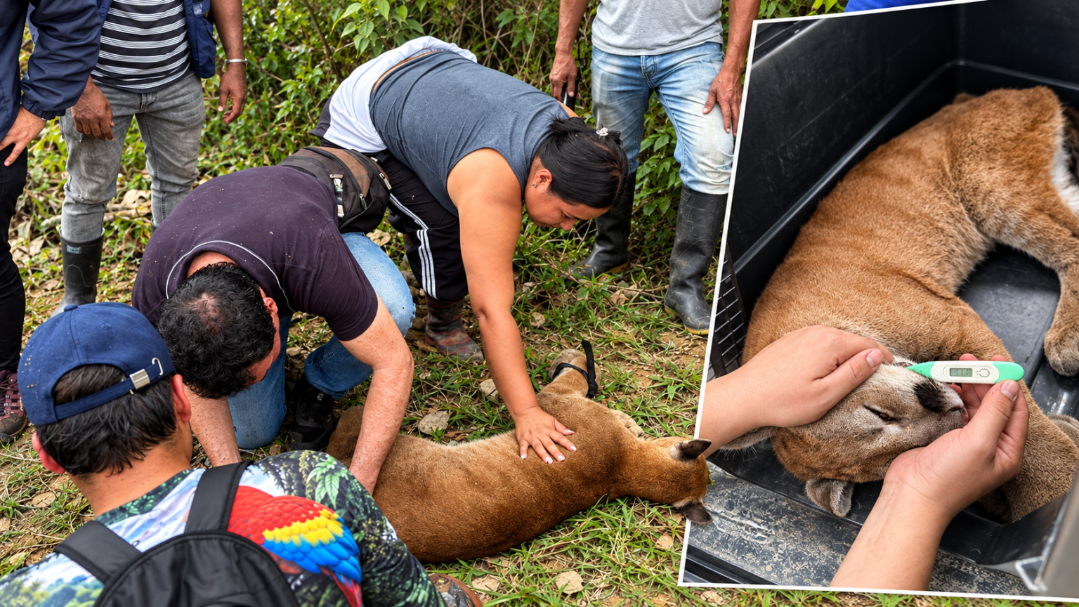 Autoridades rescatan a madre puma y su cría en Cauca tras reportes de amenazas 1 Autoridades rescatan a madre puma y su cría en Cauca tras reportes de amenazas