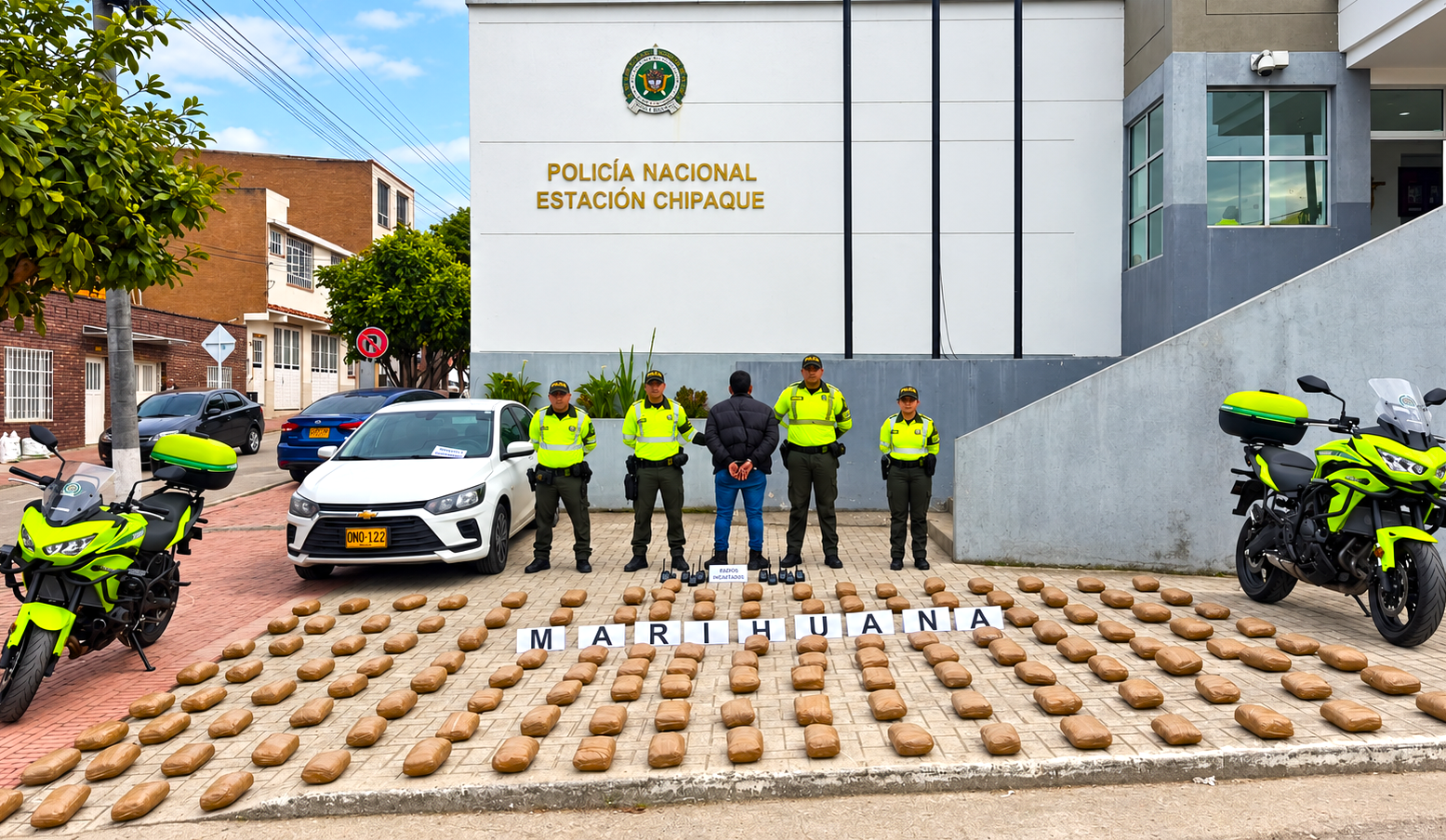 En Chipaque, sobre la vía Bogotá–Villavicencio, hallan 145 paquetes de marihuana dentro de un camión 6