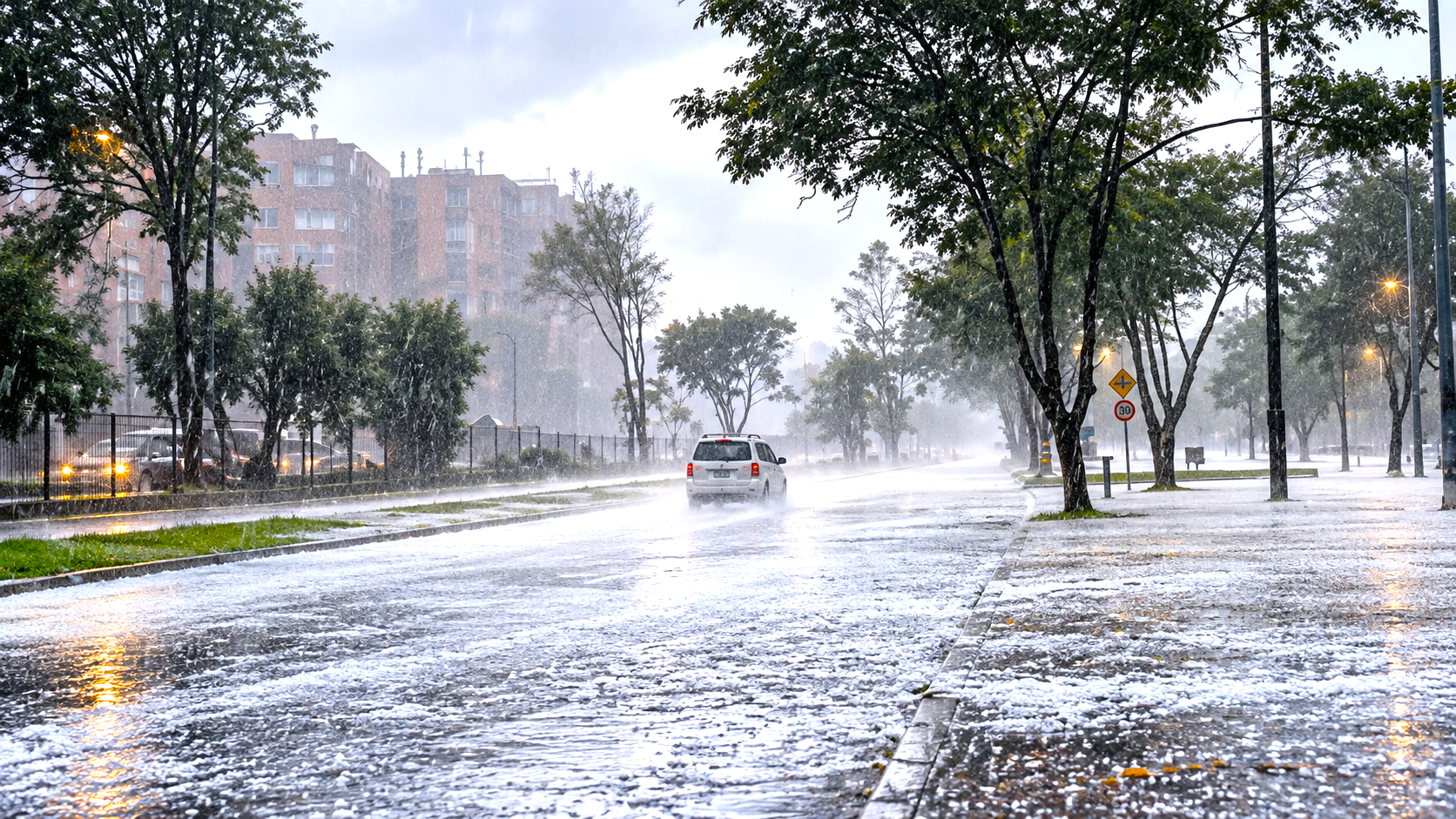 Fuerte granizada cubrió de blanco varios sectores de Bogotá este lunes 5 de octubre 11