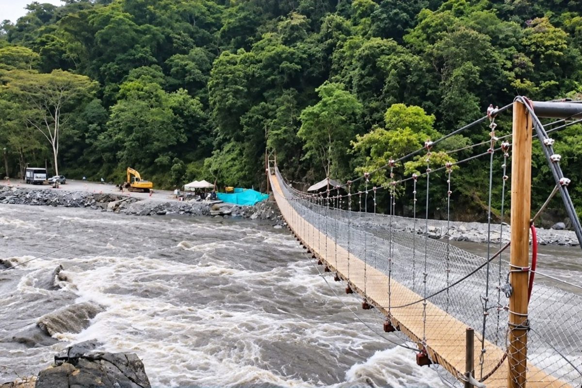 Guayabetal pone en funcionamiento puente peatonal provisional en El Ocal tras emergencia vial